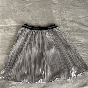 Silver Pleated A-Line Girl's Skirt